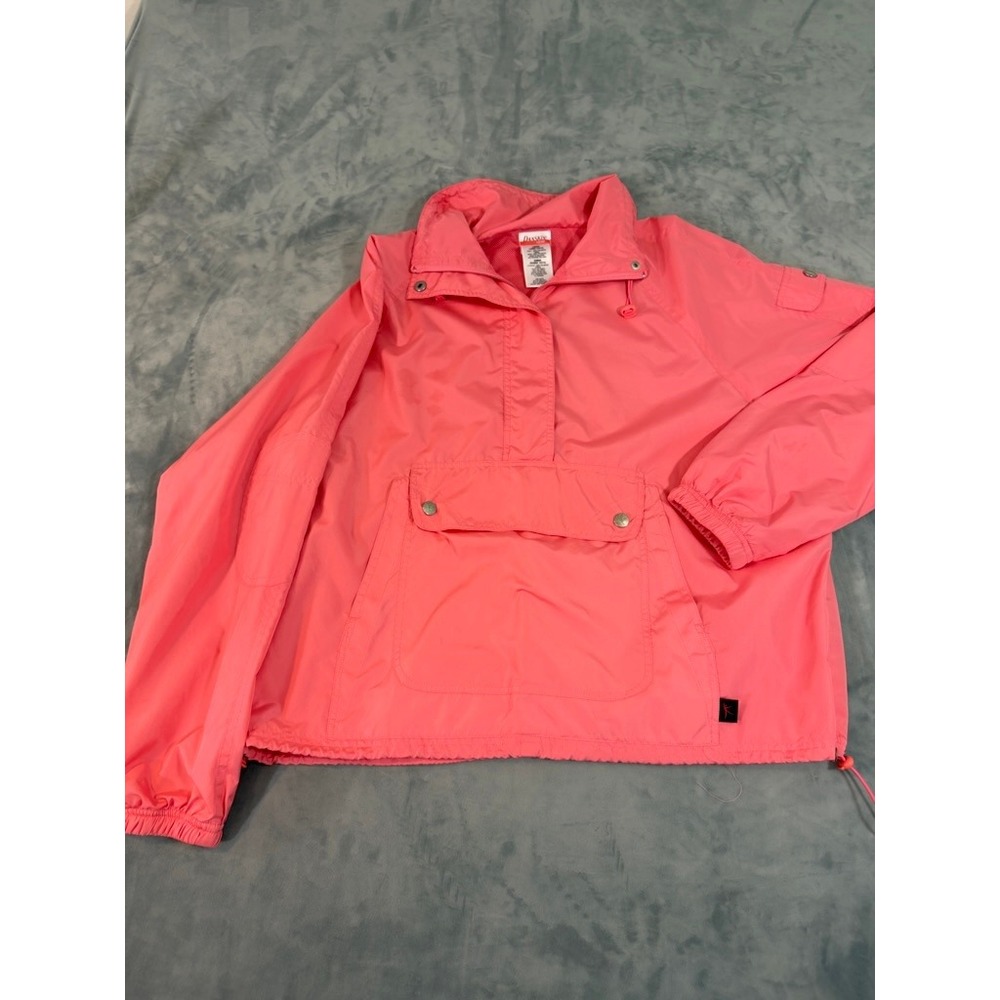 Danskin Now Pink Grapefruit Anorak Windbreaker Jacket Large 12/14 DN513411